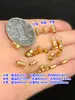 Plata de ley s925 Chapado en oro Cuentas de Bambú Ascendente Cuentas de Cubo Cuerda de Mano Trenzada Pulsera Collar Accesorios de Bricolaje Hechos a Mano