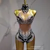 Traje de Performance Chama Vermelha para Dançarinos, Roupa Sexy para Show Temático de Festa, Macacão Disco Feminino para Festas de Dança