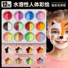 Pintura Facial Doble Hidrosoluble de 12 Colores Transfronteriza para Maquillaje de Puesto de Performance Navideña Infantil Pintura Facial Pintura Corporal