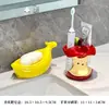 Estante de Almacenamiento para Cepillo de Dientes Eléctrico de Cerámica Apple Lavabo del Baño Tocador Pasta de Dientes Base para Cepillo de Dientes Flor de Seda