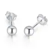 Pendientes de plata de ley S990 estilo estrella coreana aretes de bola lisa de plata adecuados para pendientes de hombre y mujer