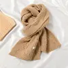 Bufanda para Mujer Invierno Estudiante Color Sólido Etiquetado Hueco Estilo Coreano Bufanda Versátil Moda Bufanda Cálida Otoño e Invierno Suave Chica Moderna