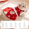 Ropa de Gato para Otoño e Invierno Vestido Traje Tang Bordado de Chenilla Gatos Adultos y Gatitos Gatos sin Pelo Festival de Primavera Ropa para Mascotas