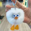 Chaveiro de Pato de Pelúcia com Pelo de Coelho Rex Pingente Boneca Boneca Penduricalho para Mochila Escolar Presentes