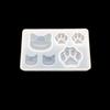 Zhongcheng - Molde de silicona para hacer colgantes con forma de gato, forma de garra de gato, forma de luna y estrella, hecho a mano