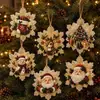 Ornaments de Natal de Madeira 5D Transfronteiriços Kit DIY com 6 Peças, Decorações Acrílicas Planas de Natal