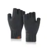 Guantes de Fábrica Transfronterizos de Medio Dedo para Hombre Invierno Tejidos Cálidos y a Prueba de Frío Más Terciopelo Estudiante Guantes sin Dedos para Escribir