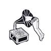 Estilo Blanco y Negro Música Radio Retro Disco Calavera Creativa Mano Disco Accesorios Pin de Solapa Insignia de Metal Ropa
