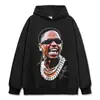 Hip-Hop Manga Curta Travis Scott Ts Lavada Estampa Vintage Camiseta Moletom Gola Careca Manga Longa Tendência Lavado Vintage