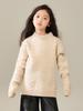 Nuevo jersey de punto trenzado cálido de manga larga, cuello alto medio grueso de lana pura, para otoño e invierno 2025, para niños y niñas