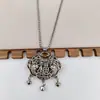 Collar Largo Vintage de Cerradura de Longevidad Cadena para Suéter Cabeza de Buda Versátil Calabaza Ruyi Cerradura Llama Buda Cadena para Transmisión en Vivo Transfronteriza