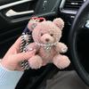 Estúpido Bonito Urso de Pelúcia Carro Chaveiro Pingente Pérola Arco Amor Decorativo Pequena Boneca Ornamentos