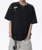 Camiseta de Manga Corta Rota Tie-dye de Marca Moderna de Verano para Hombre Diseño Retro Americano Cuello Redondo Oversize Pareja Manga Media