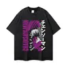 Camiseta de manga corta desgastada con estampado de cómic, peso pesado, talla grande, hombros caídos, estilo urbano, estilo bidimensional, marca unisex de moda