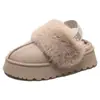Botas de Neve Plataforma com Solado Grosso Femininas 2026 Outono Novo Casuais Bico Fechado Quentes Modernas Salto Médio Dupla Utilização Peludas Sapatos de Algodão Femininos