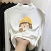 Roupa térmica infantil com forro de fleece, estilo outono e inverno, camiseta casual da moda de manga comprida com gola alta, perfeita para usar em camadas