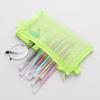 En stock Estuche de Malla Transparente Estudiante Maestro Oficina Bolsa de Almacenamiento para Papelería Portátil Gran Capacidad Estuche para Lápices de Estudio