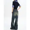 Jeans Vintage de Perna Larga para Mulheres, Tendência Nova para Primavera e Outono 2026, Cintura Baixa, Caimento Solto e Reto, Comprimento Total