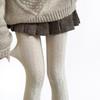 Leggings de Lana Cálidos con Patrón Vertical de Ocho de Figura Retro Otoño e Invierno Color Café Versátiles Calcetines de Red Grises Calcetines de Primavera y Otoño