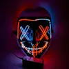 Máscara Facial V Luminous de Cor Mista Luz Fria Máscara Luminous Luz Fria Dupla Cor Halloween Carnaval Festa Facial Luminous