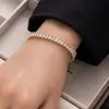 Explosiones Europeas y Americanas Pulsera de Circonita de Color Rectangular Pulsera Tenis Completamente Diamantada Comercio Electrónico Transfronterizo para Joyería de Mano de ins