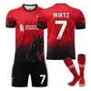 2526 Edição Especial Liverpool Camisa Vermelha 11 Salah 4 Van Dijk 20 Rota Uniforme de Futebol Infantil Transfronteiriço