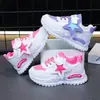 Zapatos Deportivos Transpirables para Niñas, Nuevos Modelos de Primavera y Otoño, Zapatos de Papá de Moda Suaves con Patrón de Estrellas para Niños, Zapatos Casuales Antideslizantes para Correr