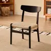 Sillas de Comedor de Segunda Mano para Uso Doméstico, Mesa y Sillas de Comedor de Madera Maciza, Silla Tejida con Respaldo, Sensación de Lujo Ligero y Gama Alta, Mesa y Sillas de Comedor para Comedor