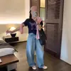 Camiseta Branca com Estampa de Pônei, Gola Redonda, Manga Curta, Estilo Coreano, Fashion e Versátil, para Mulheres, Novo Estilo Verão 2026