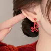 Pendientes Rojos del Caballo del Zodiaco para el Año del Caballo 2025, Pendientes Nuevos de Moda de Gama Alta para Mujer