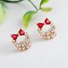 Pendientes de plata S925 con forma de aguja y lazo de diamantes, con temperamento de celebridades de Internet, que combinan con todo, tendencia al por mayor.