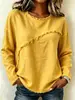 2026 Ropa de mujer europea y americana sitio independiente de Amazon otoño e invierno nuevo camiseta de manga larga de encaje empalmado con cuello redondo top casual