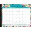 Calendário Floral 2026 com Marcadores de Feriados, Calendário de Mesa Universal para Casa e Escritório, Ilustração de Desktop para Casa