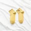Meias com Cabeça de Rato para Mulheres, Meias Curtas, Cano Baixo, Algodão, Estilo Fino para Primavera e Verão, Baixo Corte, Bordadas, Design Fofo de Rato, Estilo Japonês, Meias Sapatilha Tendência Estilo Ins