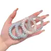 Cintas para el pelo de alambre de teléfono coloridas dulces sin costuras de alta elasticidad, cuerdas para coleta de pelo, accesorios para el cabello de alta gama para niñas