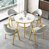 Juego de mesa y sillas de recepción y negociación de estilo minimalista nórdico para tiendas de té de leche y cafeterías, apartamentos y bed & breakfasts, mesa de comedor, mesa redonda pequeña para balcón