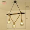 Lámpara de Araña de Cuerda de Cáñamo Café Elegante Creativo Tienda de Ropa Estilo Industrial Restaurante Hierro Retro Mesa de Bar Luces Led