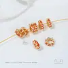 Pacote 14K Ouro Real Incrustado com Zircônia Floco de Neve Contas Espaçadoras Fio Espaçador Pérola Cristal DIY Pulseira Colar Artesanal Acessórios de Joias