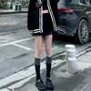 Calcetines de Bloques de Color Negro y Gris para Mujer en Otoño e Invierno Calcetines de Media Pantorrilla Calcetines Largos Hasta la Rodilla Estilo Jk Preppy Calcetines con Efecto Adelgazante Populares