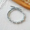 Pulsera de Cuerda para el Cabello Doble Uso Malla Estudiante Retorcida Estilo Coreano Trenzada Macarrón Goma para el Cabello Cuero Rojo Nueva Cuerda para el Cabello de Perla Diadema