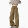 Pantalones de Trabajo Gruesos con Pliegues Estilo Americano de Invierno Wukong Goods para Hombre, Holgados de Moda Pierna Ancha Versátiles Casuales