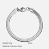 Pulseras de Moda Europea y Americana de Acero Inoxidable para Mujer Celebridad de Internet Popular 3mm/4mm/5mm Pulsera de Cadena de Serpiente Plana Joyería al Por Mayor