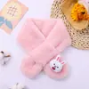 Cachecol Infantil Outono e Inverno Bebê Desenho Animado Fofo Cachecol de Pelúcia Meninas Estilo Coreano Imitação de Pelo de Coelho Espessado Quente