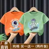 Camiseta de Manga Curta para Menino Verão Menino M L Crianças Meia Manga T Algodão Puro 2026 Nova Roupa de Bebê Tendência Camiseta de Meia Manga