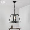 Novo lustre retangular simples estilo retrô industrial corredor restaurante bar de roupas lâmpadas criativas de moda