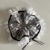Anillo para el Pelo de Intestino Grande con Estampado de Cuadros y Encaje Floral para Mujer, Lazo para el Cabello Dulce y Lindo, Tamaño Grande, Hermosos Accesorios para el Cabello