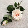 Tallo Individual con 2 Cabezas de Rosas Ophelia Artificiales, Flores Falsas para Bodas, Decoración del Hogar, Textiles Suaves y Decoración Fotográfica