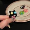 Anillo Flocado de Monstruito Divertido para Mujer Diseño Nicho Sentido Anillo Abierto para Dedo Estilo Frío Simple Anillo Combinable Moda