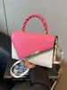 Bolso Cruzado Pequeño Cuadrado de Colorido Bloqueo de Color Texturizado de Moda Nuevo 2026 Contraste de Color Verano Casual Simple Elegante para Mujer