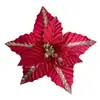 Nuevas flores de Navidad con purpurina dorada, decoraciones de Navidad, flores de Pascua de terciopelo, fabricante, transfronterizo, brillante, artificial, para decoraciones de fiesta